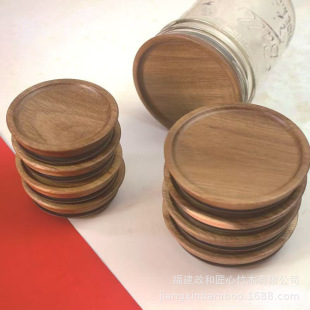 Customized Round Acacia Wood Lid Glass Jar Wooden Lid Grain Storage Bamboo Wood Lid Simple Mug Lid Wholesale