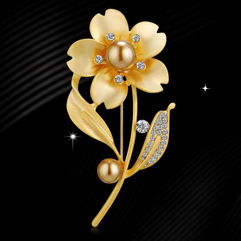 新商品の高級ブローチの軽い豪華なスーツのコートの胸の花、日韓の気質のピンの大気の百合の精巧な個性の装飾|undefined