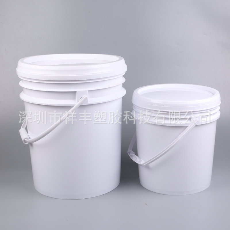 食品级塑料桶带盖白桶空桶食品桶涂料桶油漆桶6L10L20L升KG公斤