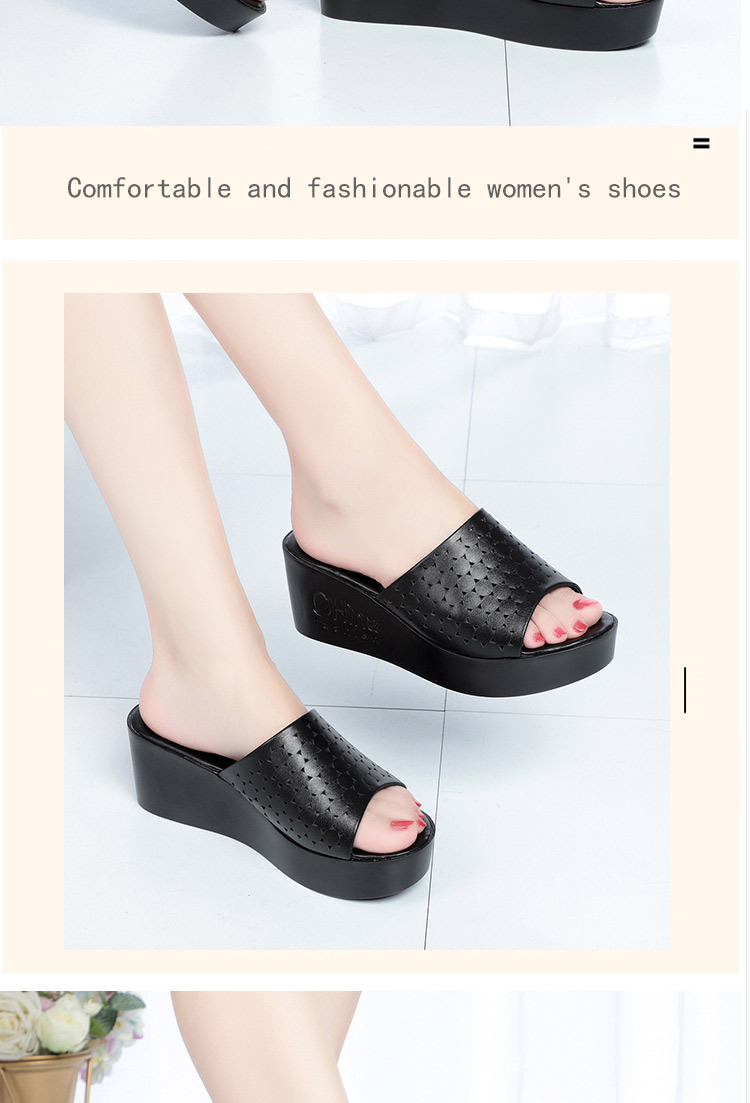 Dép lê đế xuồng nữ đế dày mềm mại, gót cao khoảng 5–7 cm, phong cách mùa hè — Đỏ rượu chi tiết 5