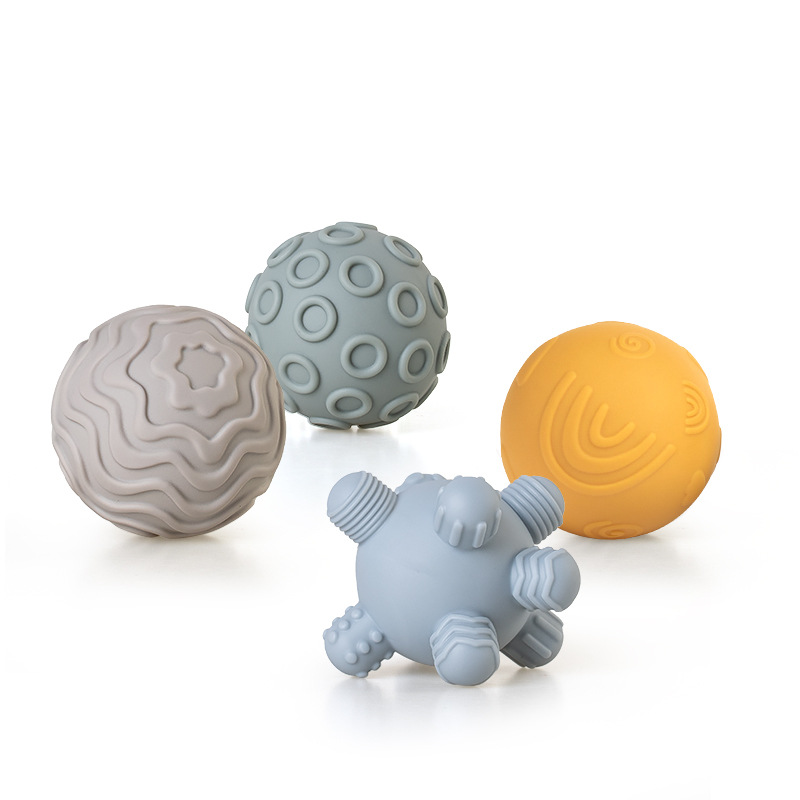Juguetes transfronterizos de agarre de mano para bebés y niños pequeños, bloques de bloques de goma suave, círculos apilados, pellizcos para bebés, juguetes apilados de bolas image 10