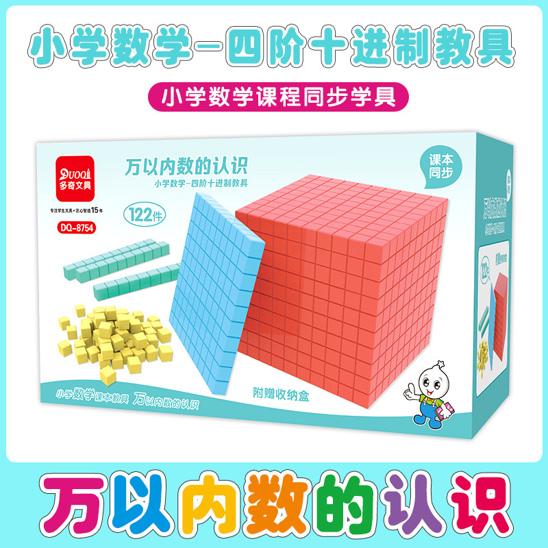 Fourth-Order Decimal Learning Aids for Understanding Numbers Within Ten Thousand, First and Second Grade Mathematics Teaching Aids, Large Number Carry Demonstration Model