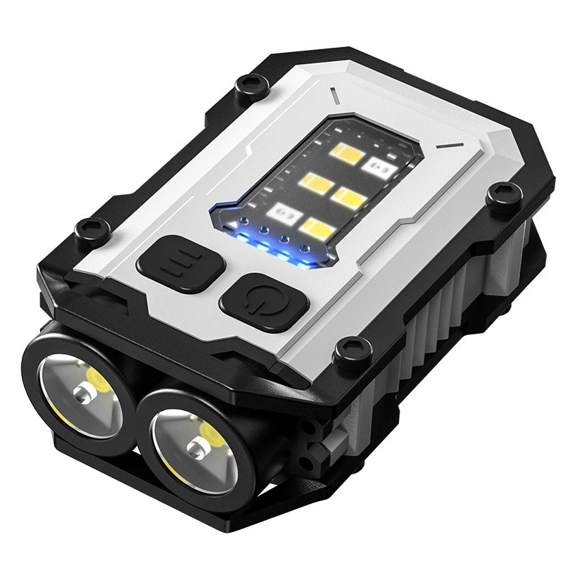Nueva luz de llavero transfronteriza Tipo-C recargable pistola de acero pequeña de alto brillo al aire libre fuente de luz doble luz fuerte mini lámpara de succión magnética image 9