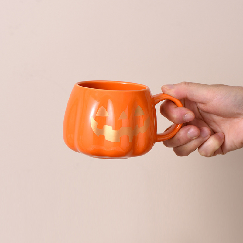 万圣节南瓜陶瓷水杯小精灵马克杯创意咖啡杯古怪杯子节日礼物|undefined