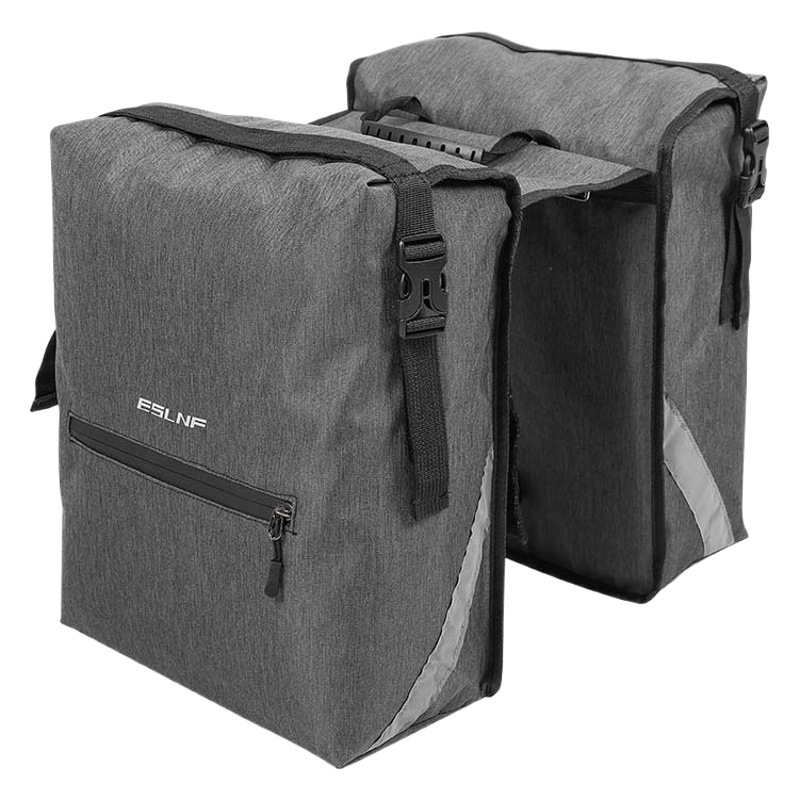ESLNF bicycle bag road bike mountain bike large capacity waterproof shelf bag outdoor riding reflective carrying bag