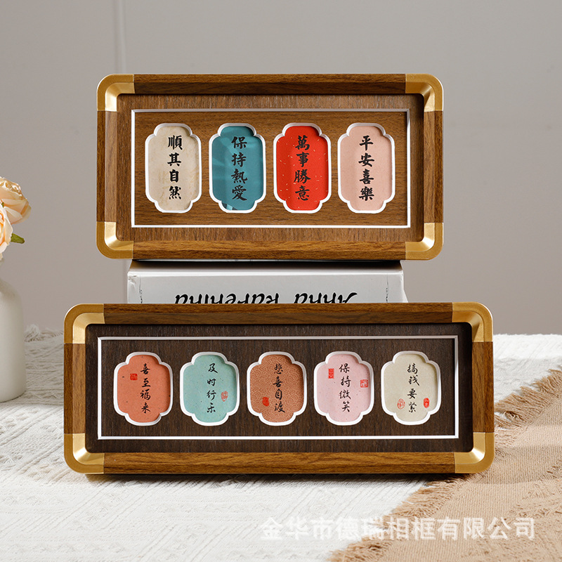 05 New Copper Corner Frame Double-Layer Waterproof Cardboard High-End Pvc Imitation Copper Corner Lettering Painting Frame Mounting Frame Wholesale