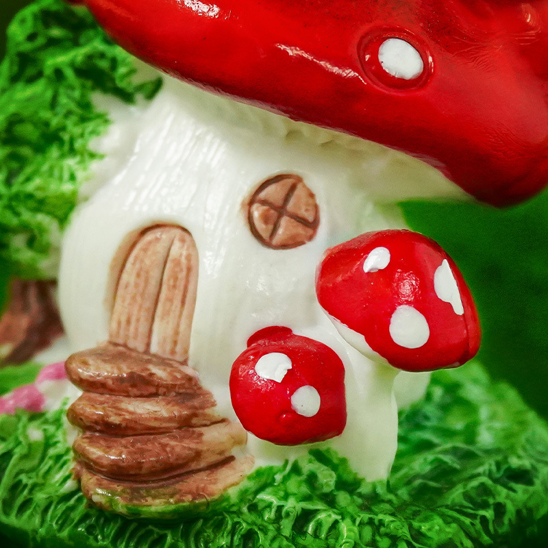 Cuentos de hadas micropaisajismo casa de hongos rojos decoración de la casa de los elfos simulación de PVC mini hongo de pie grande explosión