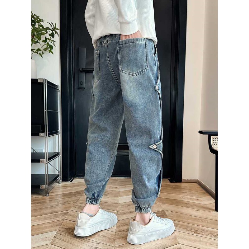 2025 Autumn New Blue Jeans for Men, Stylish Harem Pants, Trendy Patchwork Loose Casual Slim-Fit Pants 2025 Autumn New Blue Jeans for Men, Stylish Harem Pants, Trendy Patchwork Loose Casual Slim-Fit Pants