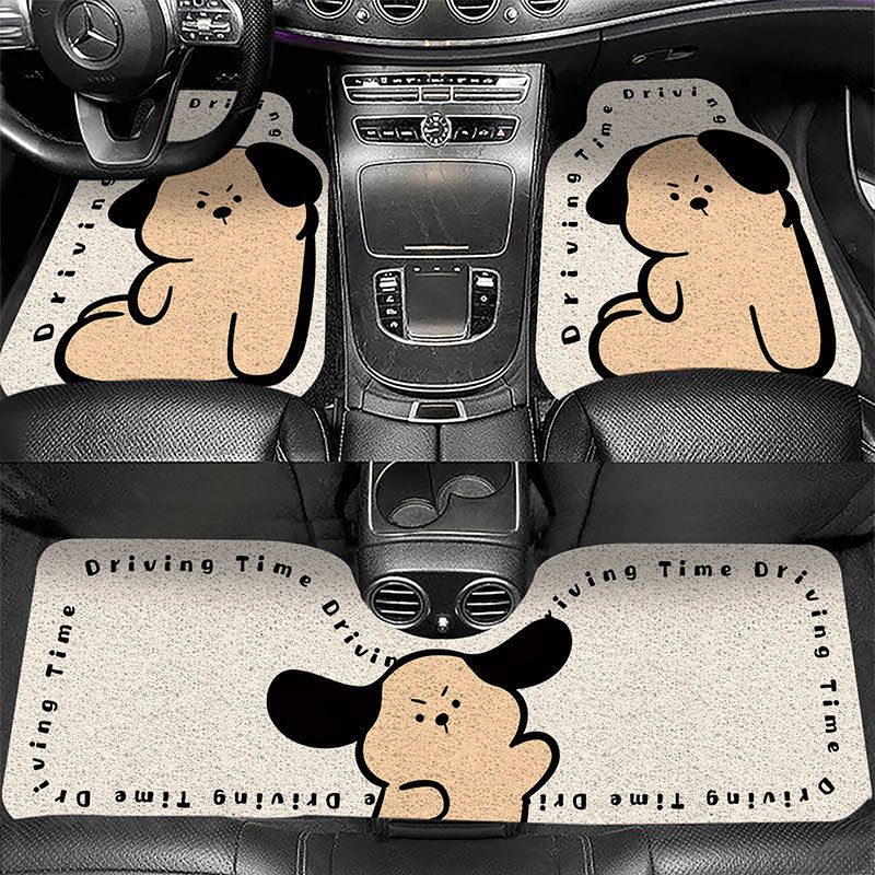 Moe Fun Cartoon Car Mat Car Interior Scraping Mud and Soil Easy-to-take-care Silk Loop Mat Household Cuttable Wear-resistant Mat