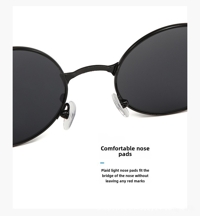Retro Runde Metall Sonnenbrille Sonnenbrille Neue Unisex Flache Brille Farbe Marine Brille Großhandel_voghion.com