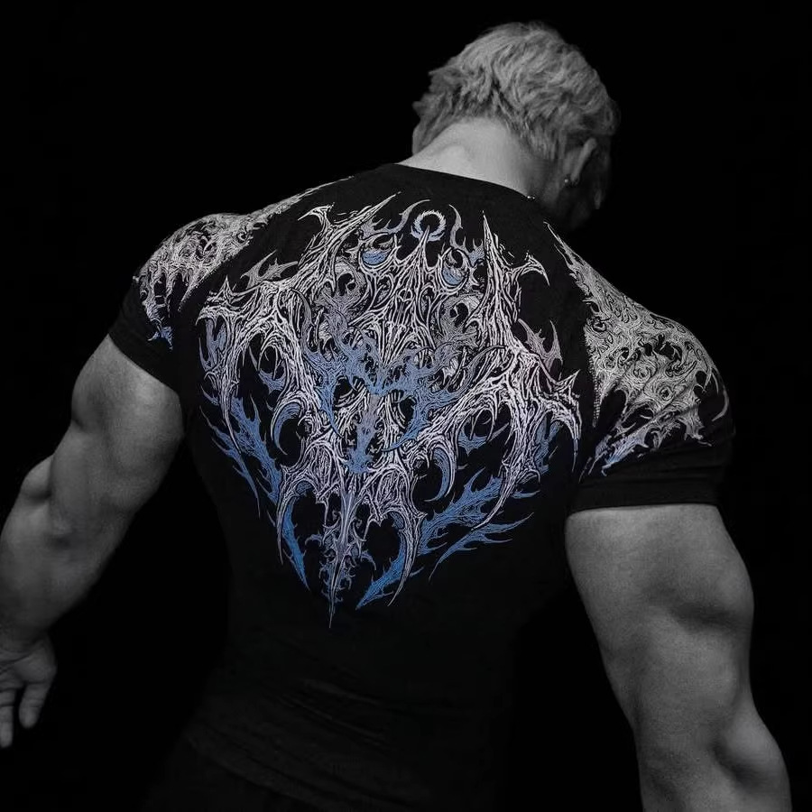 Breathedivinity Trendy Dark Style Men's T-shirt Sports, Fitness, Cycling, And Basketball, Exclusively For Cross-border 008_viptrois.com