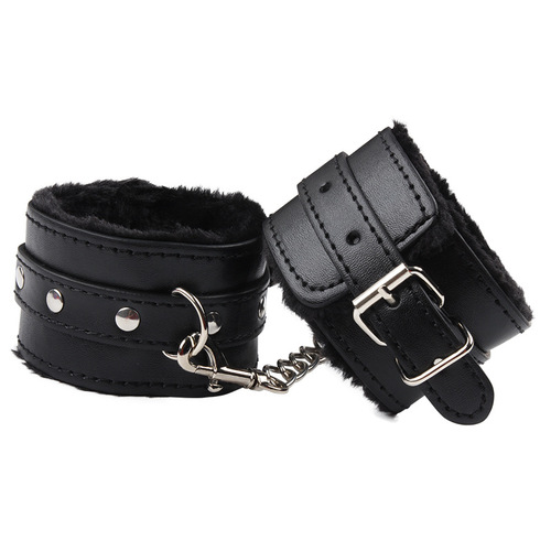 Adult sex toys PU leather plush handcuffs binding hand and foot cuffs SM sex props wholesale