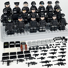 美高400款特警军事公仔M8003武器盾狗模型跨境批发小颗粒积木玩具