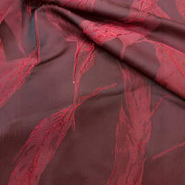 森木色织提花面料 树叶子精细提花布 欧美风时尚连衣裙布料批发