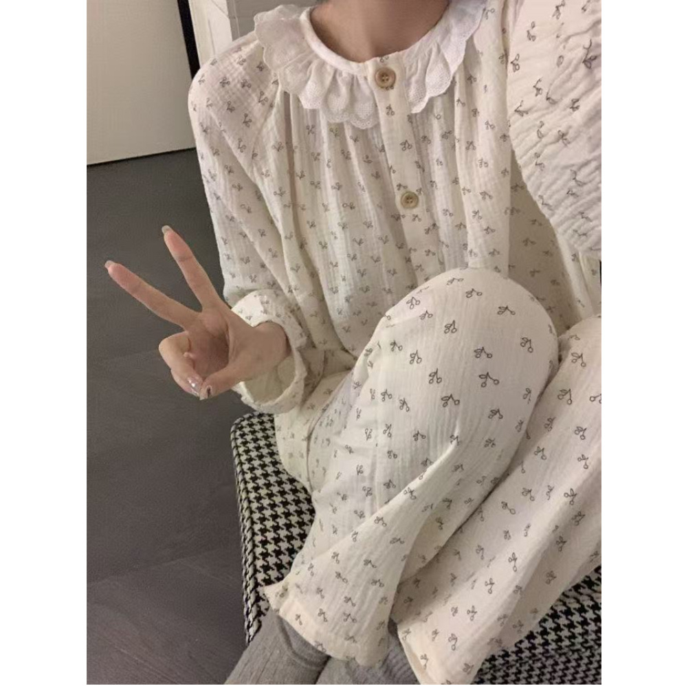 더블 길이 라운드 넥 살구 체리