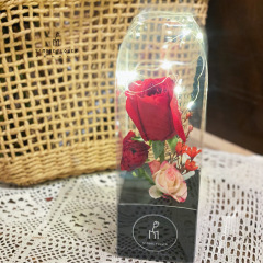 Flower packaging box Valentine's Day PVC single rose box floral material folding transparent portable flower arrangement box