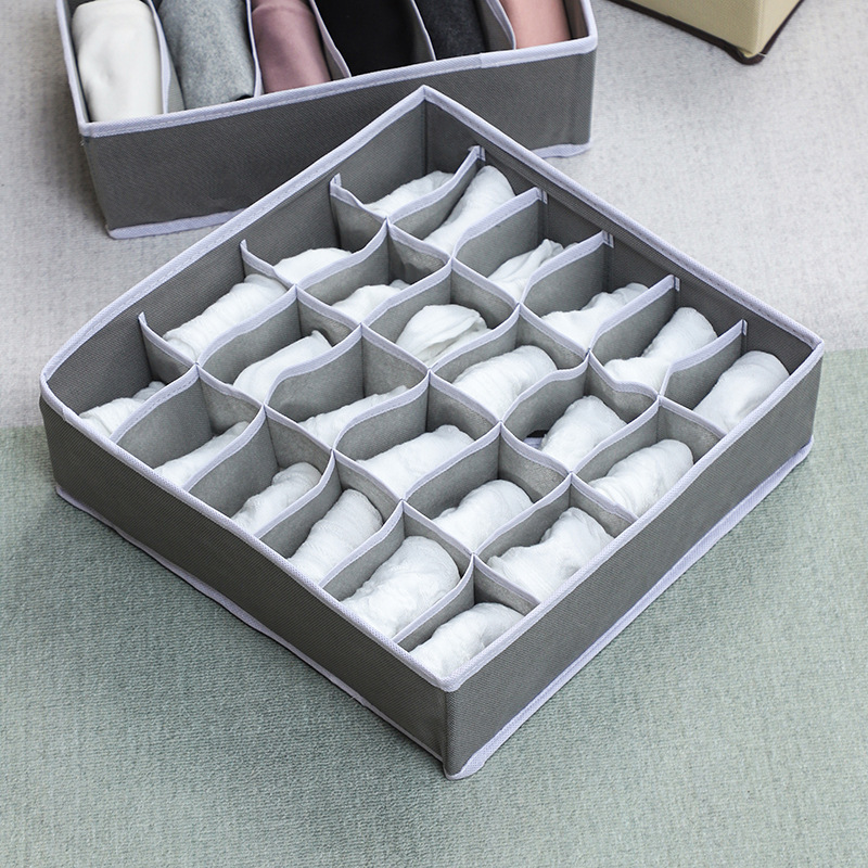 4点セット下着収納ケース布芸家庭用学生寮たんす内靴下下着分格ブラジャー整e 18|undefined