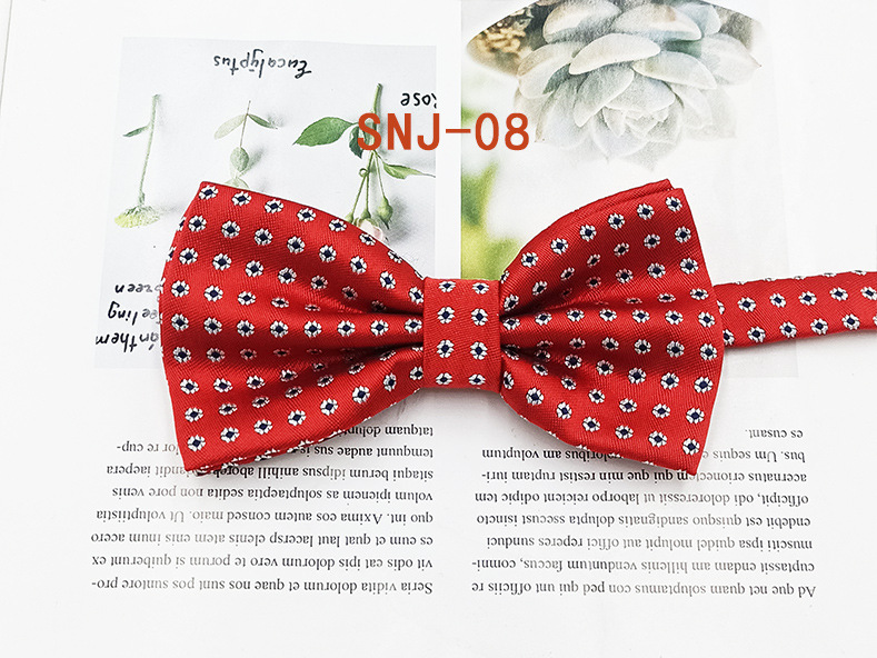 Nuevo fabricante en stock profesional ropa formal Caballero pajarita poliéster seda Dot Double Fold hombres pajarita novio padrino