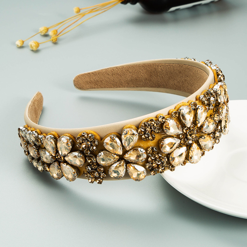 Wholesale Jewelry Baroque Inlaid Color Full Diamond Hairband Nihaojewelry display picture 4