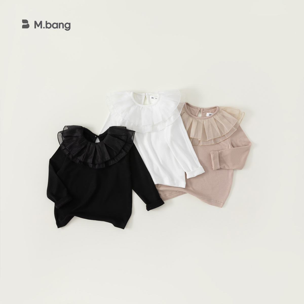 Ropa infantil Youbao, camiseta de otoño para niñas, manga larga, cuello vuelto, camiseta básica con cuello con volantes, ropa para niños pequeños