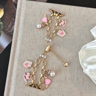 Suitable for Apple Watch Strap Applewatch Chain DIY Pendant Metal Chain Bracelet Iwatch9 Watch Strap