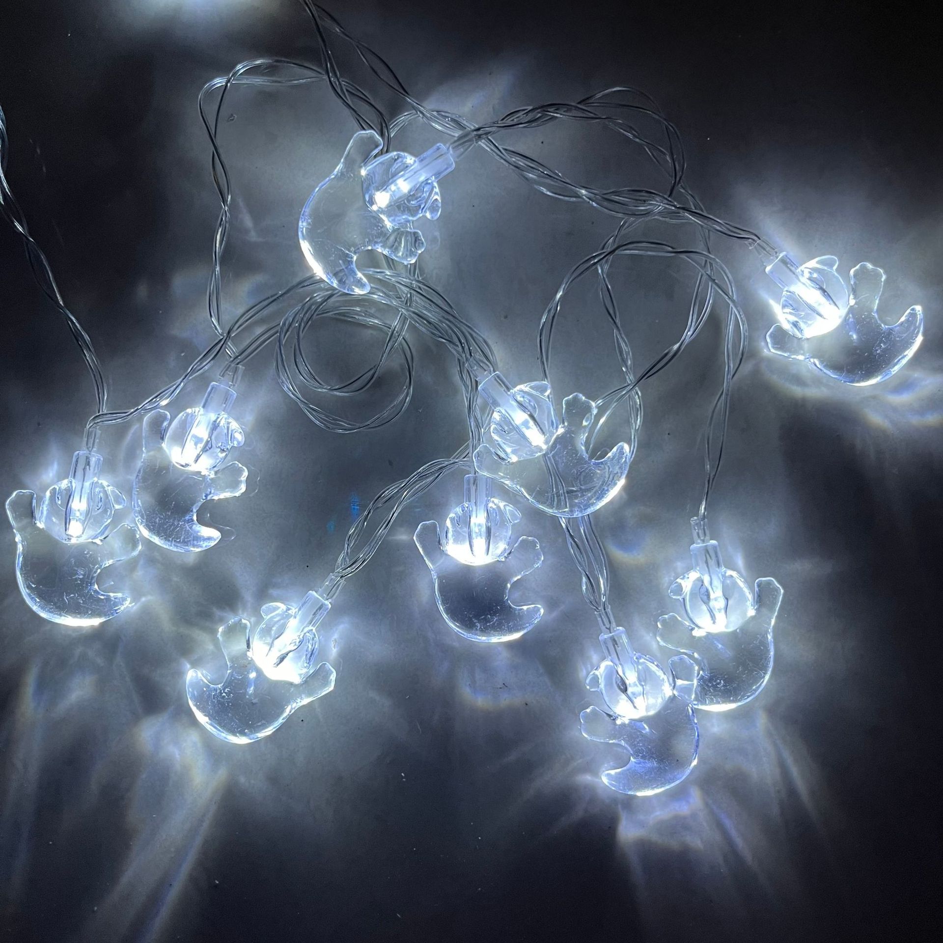 Cruz-frontera especial de Halloween LED Cadena de luz cráneo calabaza murciélago fantasma ojo fiesta ambiente decorativo luces