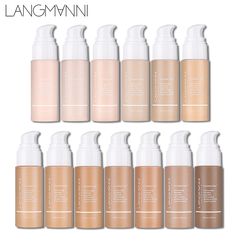 Langmanni/Langmanni Pressed Foundation Matte Oil-Control Concealer Foundation European and American Makeup