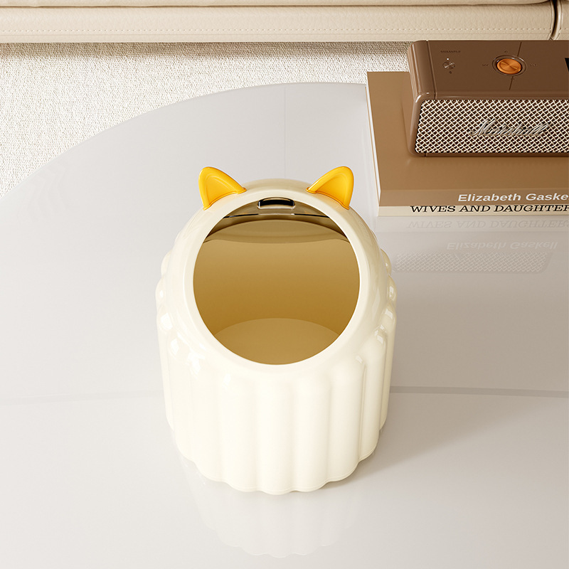 デスクトップゴミ箱、見栄えが良く、かわいい、小型、ミニ、オフィスデスク、学生デスク、寝室、蓋付きペーパーバスケット|undefined