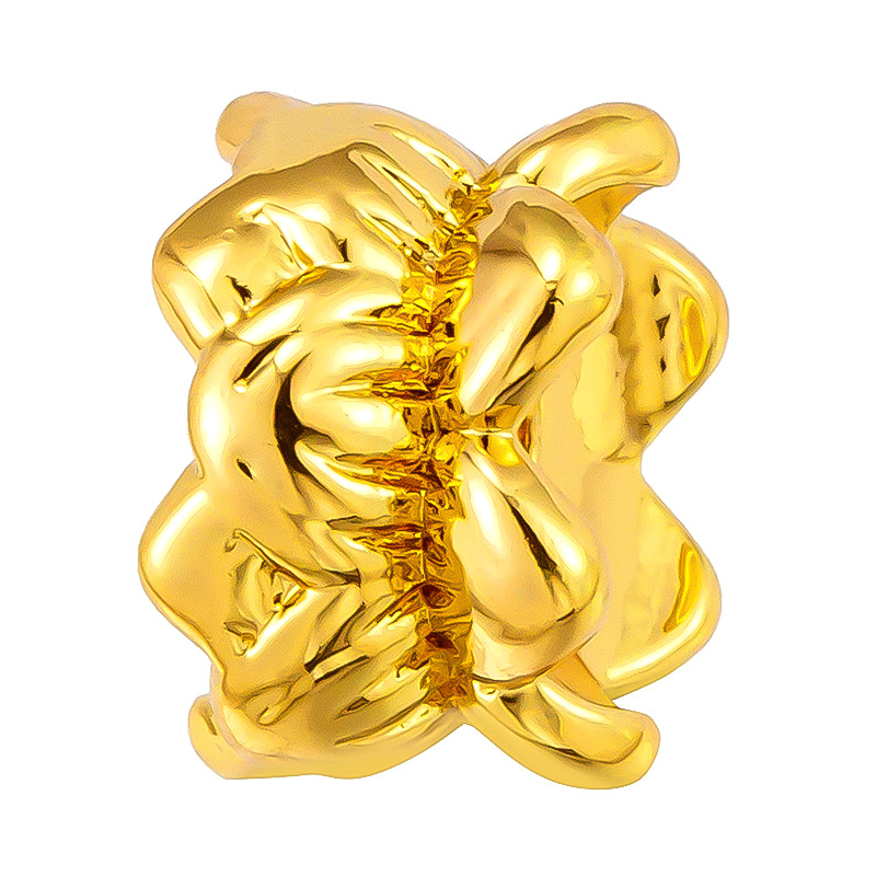 Colgante de cobre micro incrustado Gufasha oro goteo de aceite perlas de transferencia DiDi con perlas de acessorios de perlas huecas fábrica de perlas al por mayor