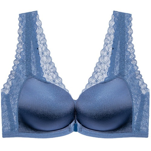 Hua Mulan A to C front buckle bra for girls with small breasts, push-up lace vest-style bra without steel rings to collect secondary breasts