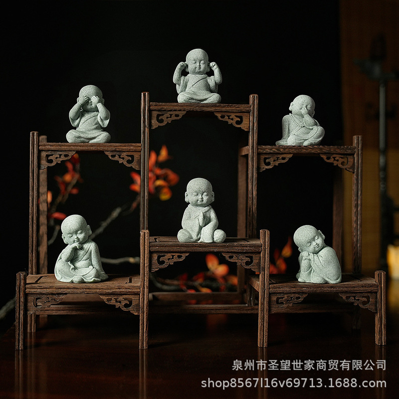 Creative Cute little monk ornaments flower garden bonsai rockery landscaping landscape Buddha statue mini monk