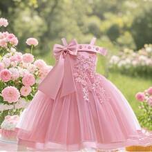 C 66305 Girl's One Shoulder Bow Dress ��ͯ�Y�� �羳�W��