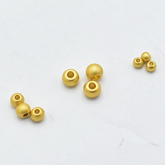 保色啞光金3 4 5mm圓珠隔片手鍊項鍊手串紅繩編織配珠DIY飾品配件