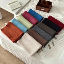 加厚加宽~出口韩国原单100%进口澳洲羊毛纯色百搭冬季保暖围巾女