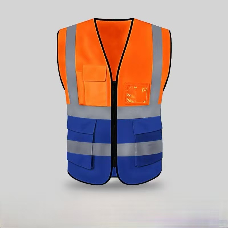 Chaleco reflectante multibolsillo chaleco reflectante chaleco reflectante seguridad construcción de ingeniería de construcción fábrica de tráfico en stock