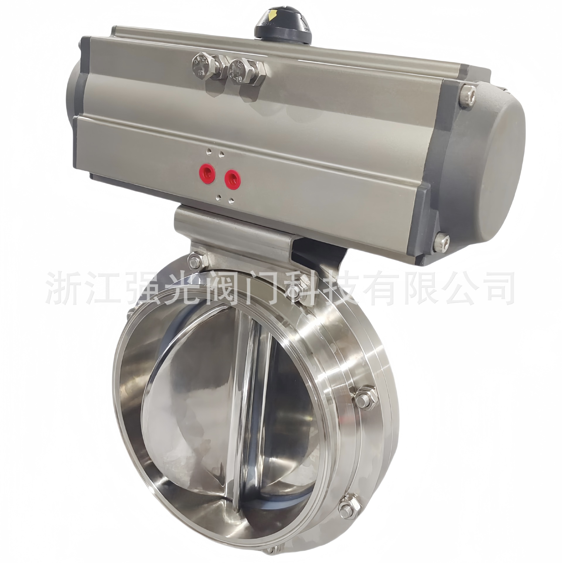 卫生级气动旋转落料阀，气动旋转落料蝶阀，卡盘快装不锈钢星型