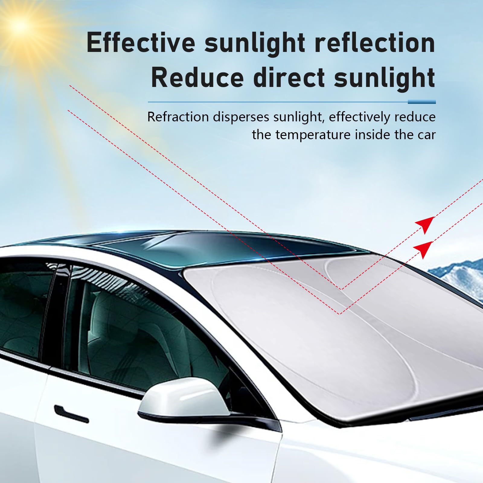 Universal Suction Cup Type Front and Rear Side Windshield Sunshade and Heat Insulation Silver-Coated Set for All-Season Car Sun Protection