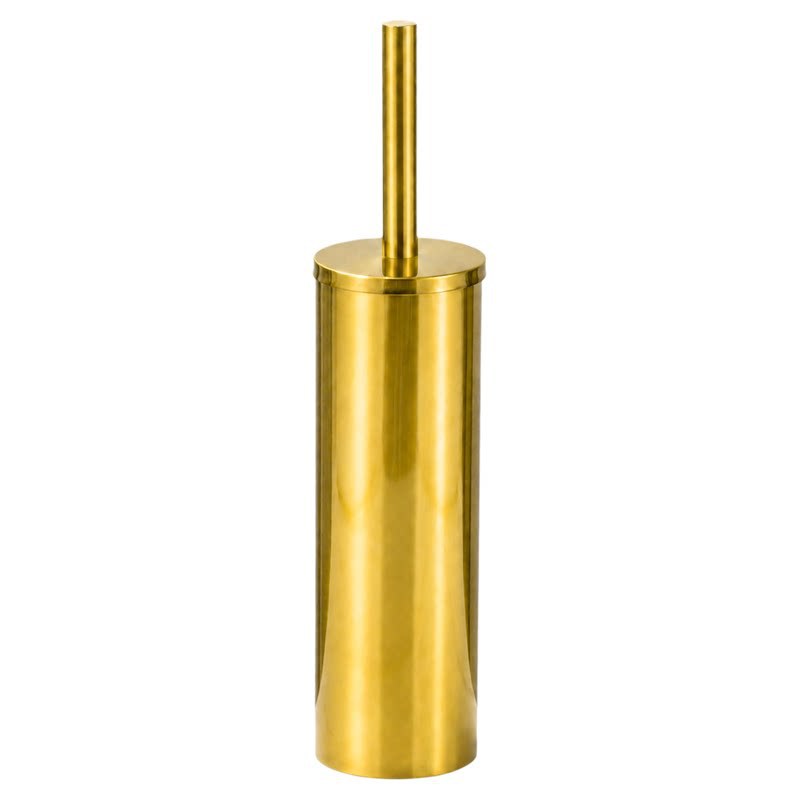Juego de escobillas de inodoro de acero inoxidable, baño dorado de lujo ligero, cepillo de limpieza de inodoro doméstico con base redonda