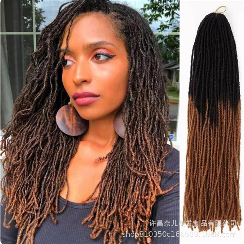 European and American thin dirty braid Faux locs space roll reggae wig men's and women's felt hair dirty braid braided wig