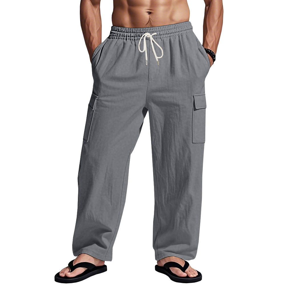 Transfronterizo americano recto hombre pantalones casuales de verano sueltos delgados estilo deportivo de velocidad de secado correa pantalones de trabajo para hombre
