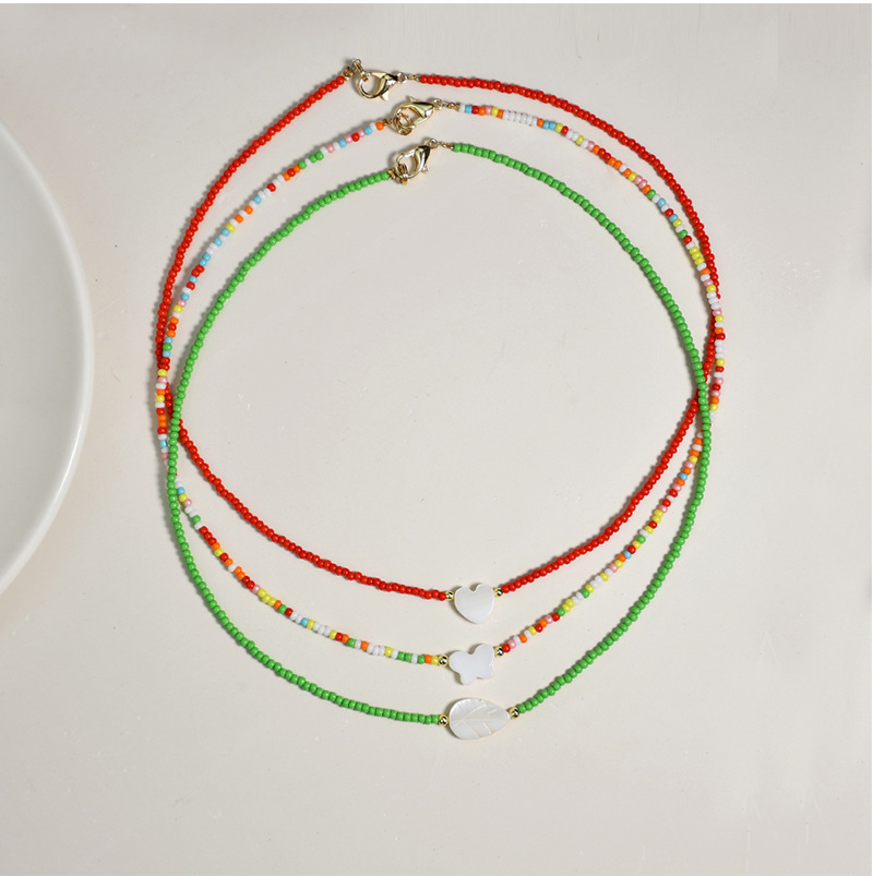 Simple Style Leaf Beaded Bohemian Pastoral Inlaid Shell Shell Necklace