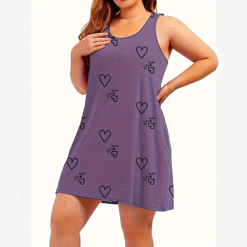 Summer 2025 Exclusive Large Size Women's Multicolor Print Crew Neck Backless Dress