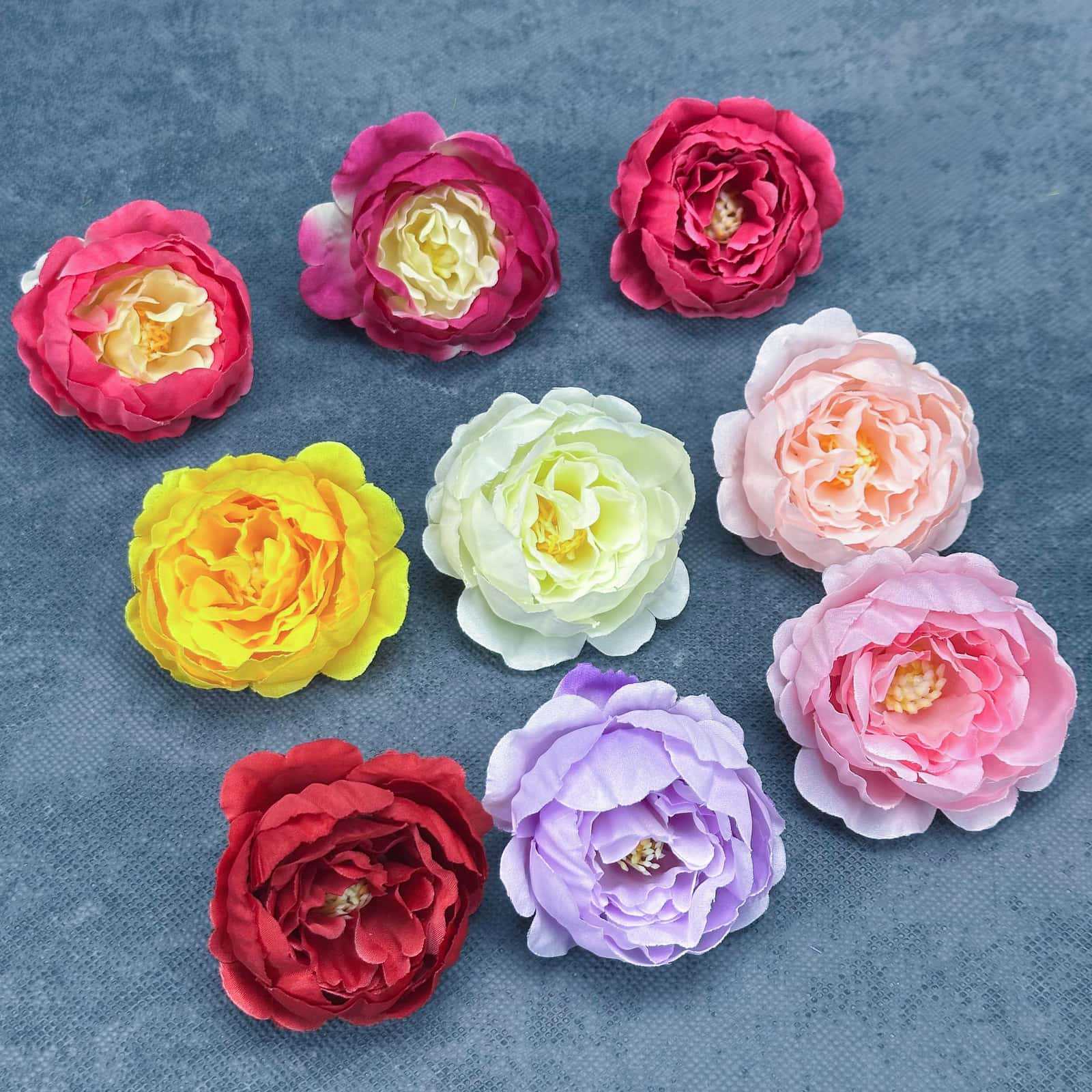 Artificial Peony Flower Heads DIY Handmade Rose Corsage Cross-Border Single Flower Wedding Arrangement Fake Flower Ornaments Wholesale