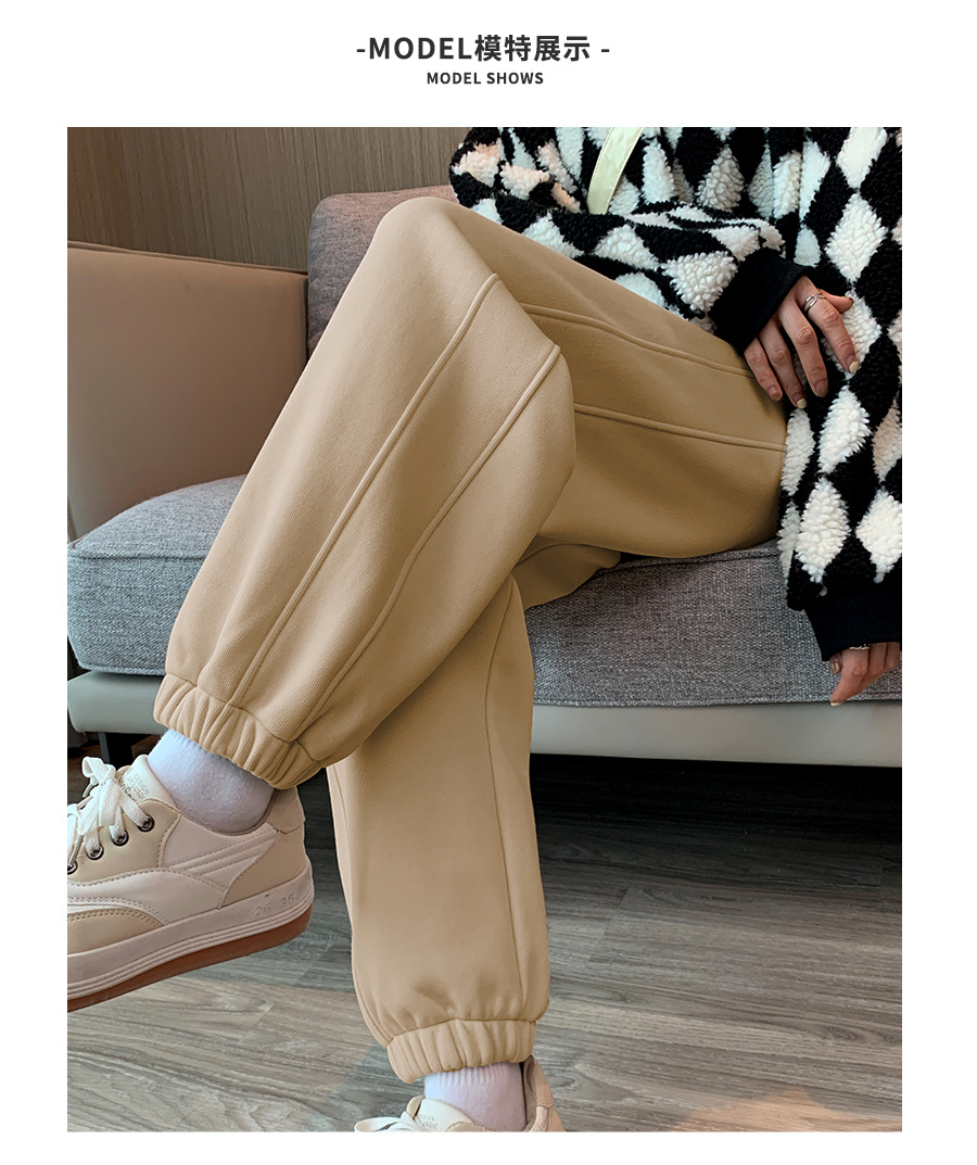Fleece and thickened sportswear pants for women, new autumn and winter style, loose and versatile, tight-fitting, small label, casual and warm sweatpants pic 19