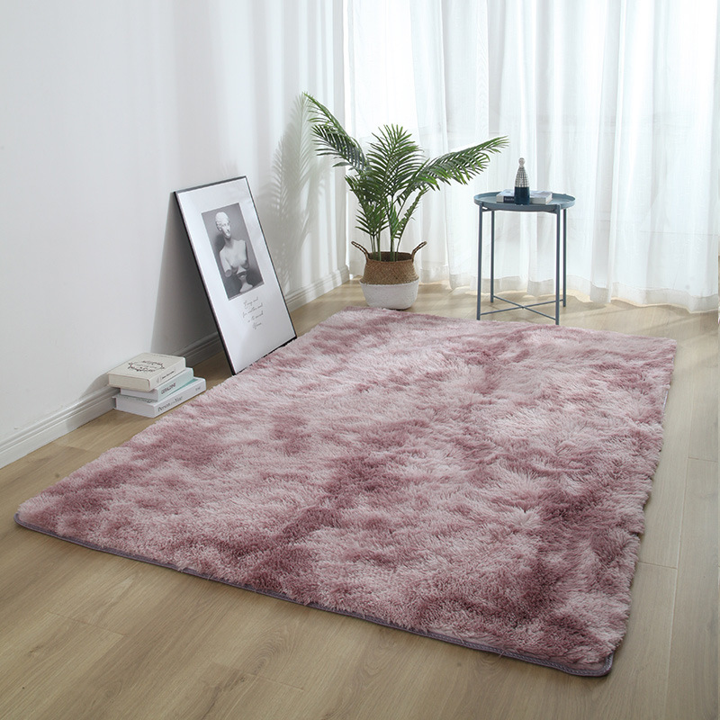 シンプルで厚いじゅうたんの寝室のベッドの上でかわいい少女の部屋はソファーのお茶のいくつかの客間の窓の毛布のマットを敷きます。|undefined