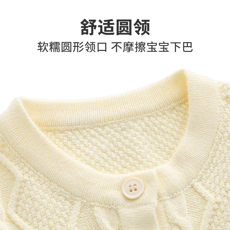 Simple doble capa engrosada bebé mono clase un cálido color sólido primavera y otoño recién nacido mono bebé Outwear