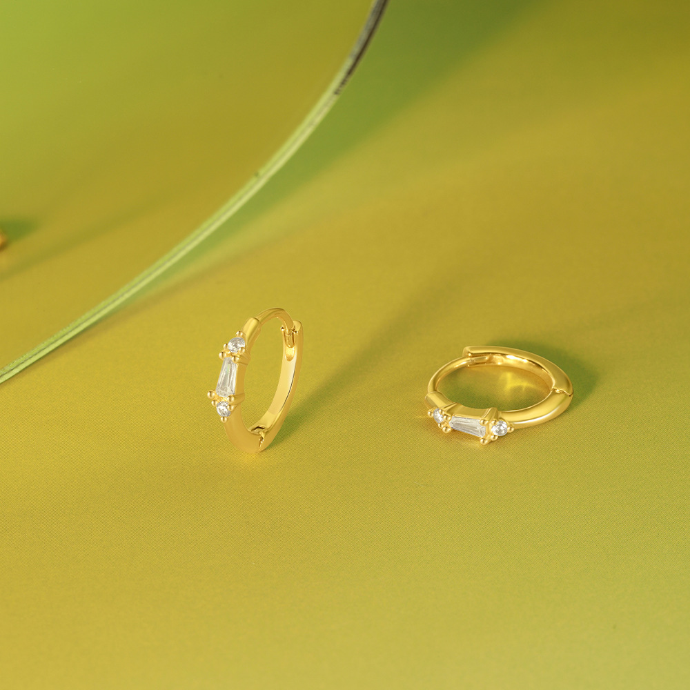 4g Weight 925 Sterling Silver Ear Needle Material Zircon Inlay Material Earrings Classification 1 Pair Quantity Holiday, Daily Occasion 925 Sterling Silver Material Geometric Pattern Women's Gender Inlay Design Simple Style, Shiny Style 1 Pair 925 Sterling Silver Zircon Geometric Earrings 17