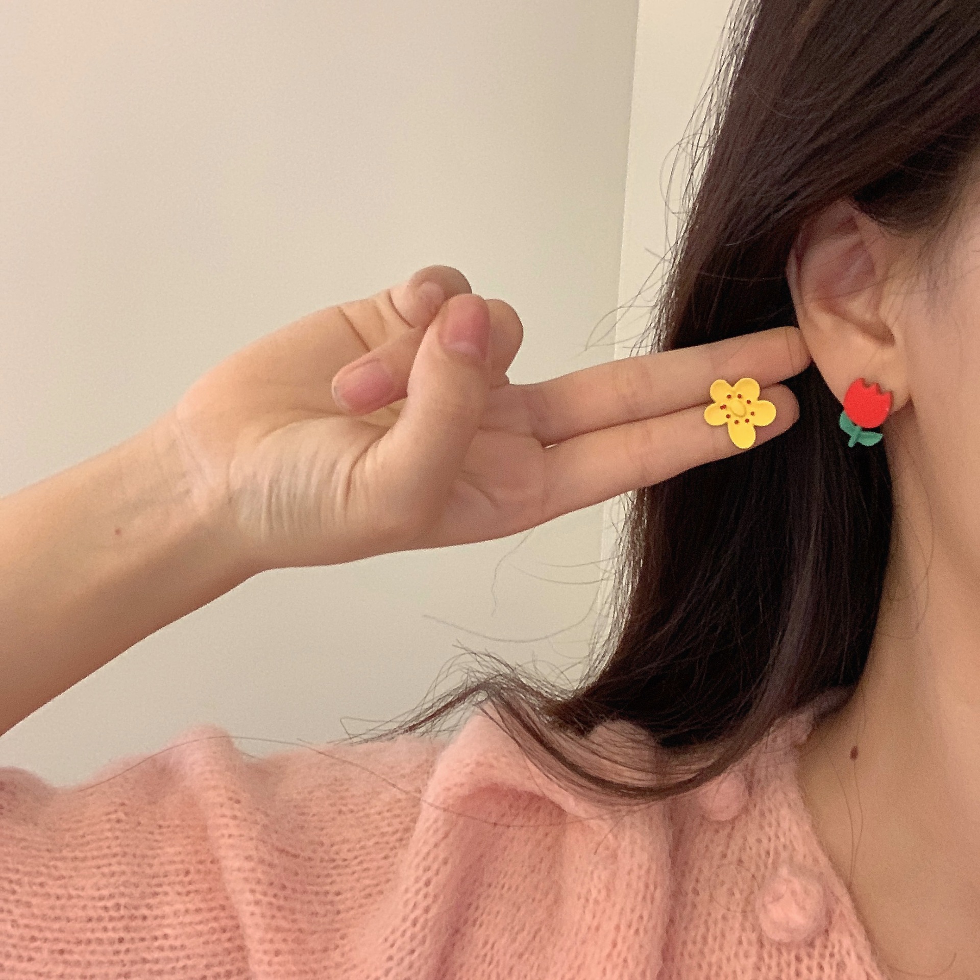 925 Sterling Silver Ear Needle Material Drop Earrings, Ear Studs Classification 1 Pair Simple Style Heart Shape Stoving Varnish Alloy Drop Earrings Ear Studs
