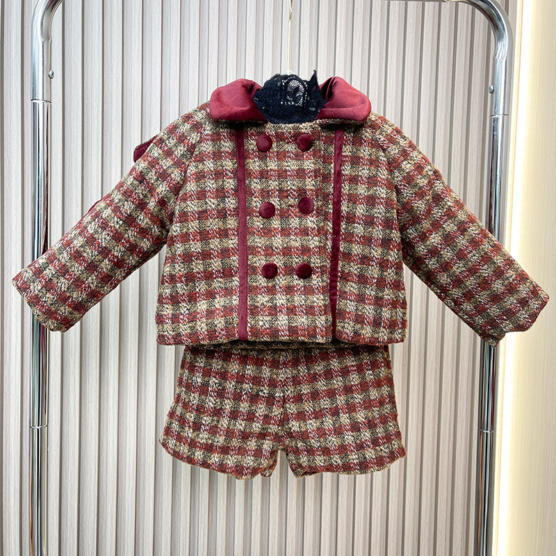 Girl's Plaid Two-piece Set For Children Stylish Checked Outfit_voghion.com