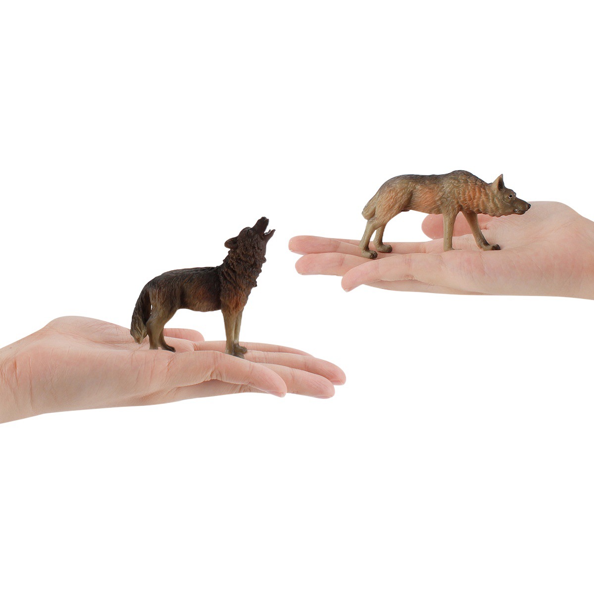 Ciencia y educación para niños juguetes animal salvaje modelo de lobo rugido de pie Lobo Pequeño Lobo cachorro de lobo salvaje grupo estático escritorio artesanía